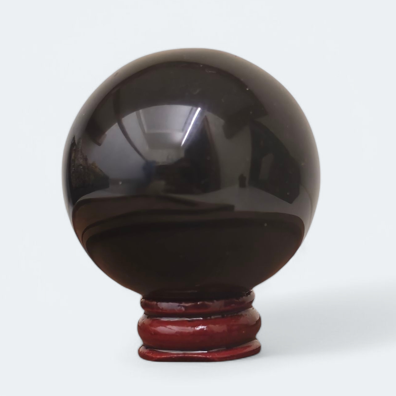 Onyx Sphere with Wooden Stand