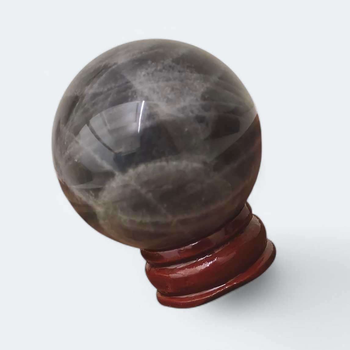 Labradorite Sphere with Wooden Stand