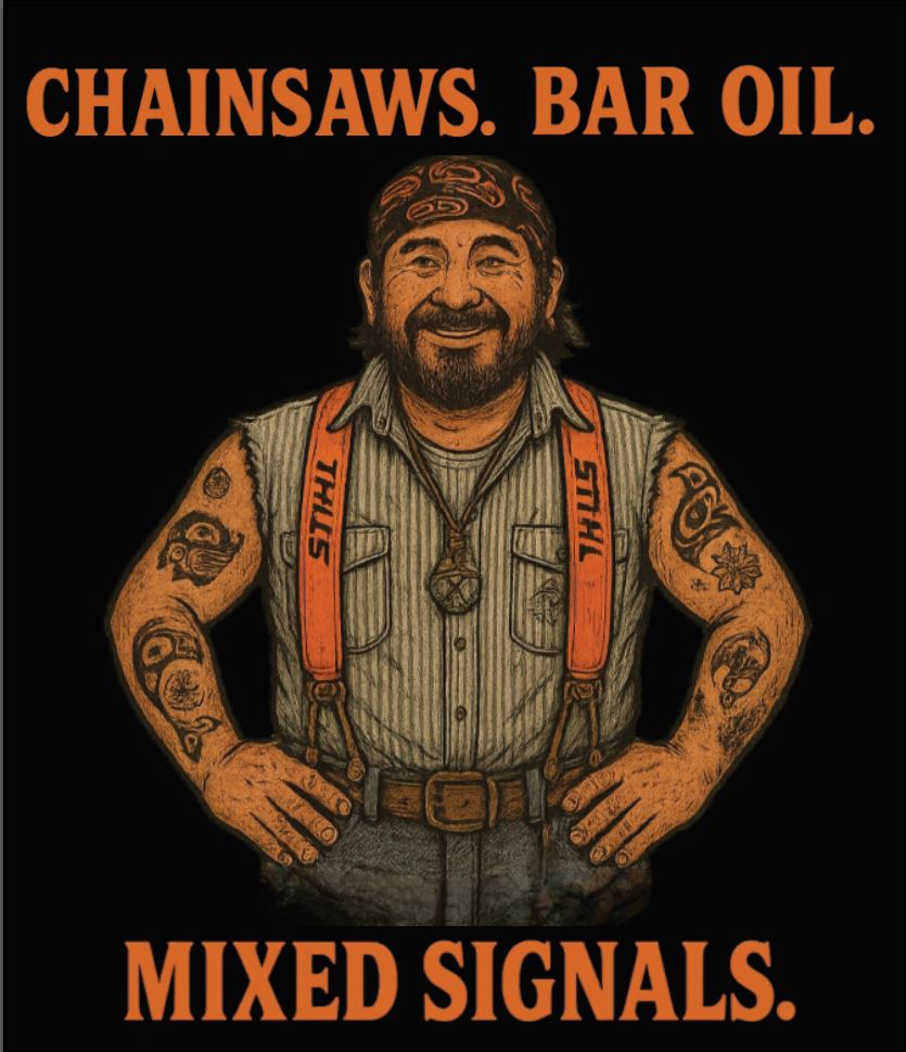 Mixed Signals Hoodie- Chainsaws, Bar Oil - Apparel Preorder