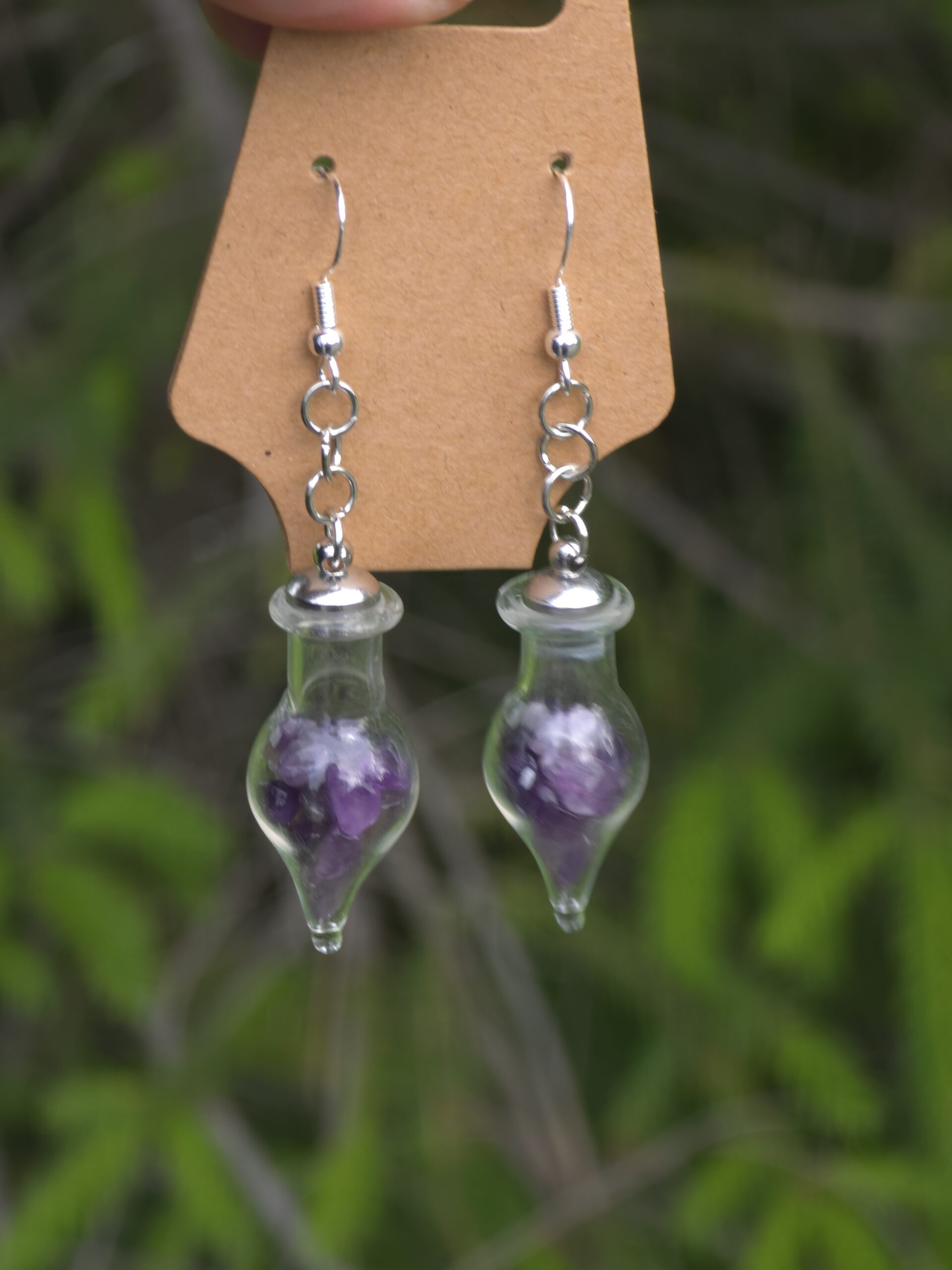 Spirit Softeners– Amethyst Vial Earrings