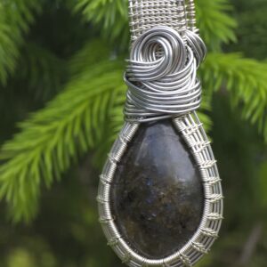 "Stormwalker" – Labradorite & Silver Wire Pendant