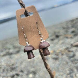 Forest Grounding - Red Jasper Mushroom Earrings
